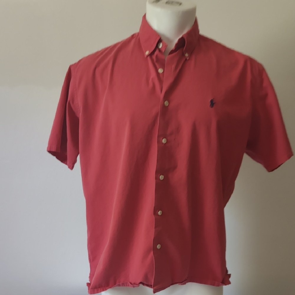 Polo Ralph Lauren red mens button up oxford shirt sz L
